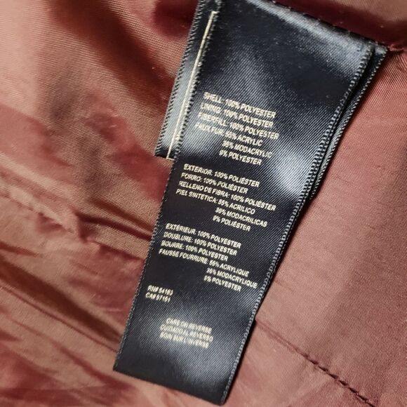 Women’s Tommy Hilfiger long puffy winter jacket faux fur hood - Picture 10 of 13